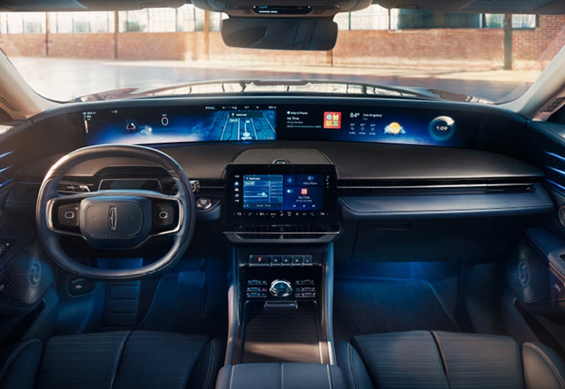 A large panoramic display is shown on the dashboard of a 2024 Lincoln Nautilus® SUV | Lincoln Demo 2 in Wooster OH